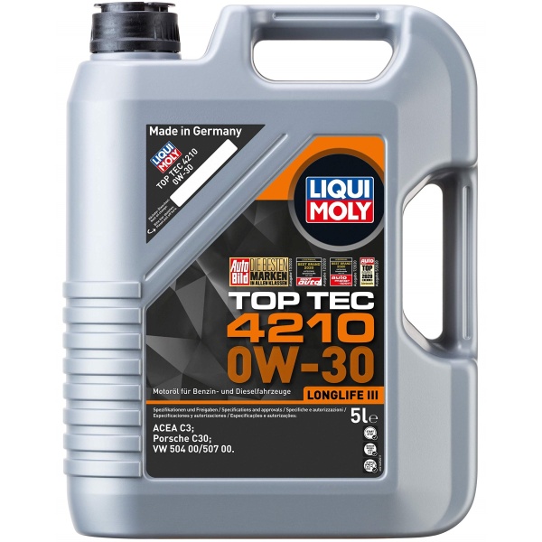 Ulei Motor Liqui Moly Top Tec 4210 Bmw LL-04 MB 229.51/52 VW 504/507.00 0W-30 5L 21605